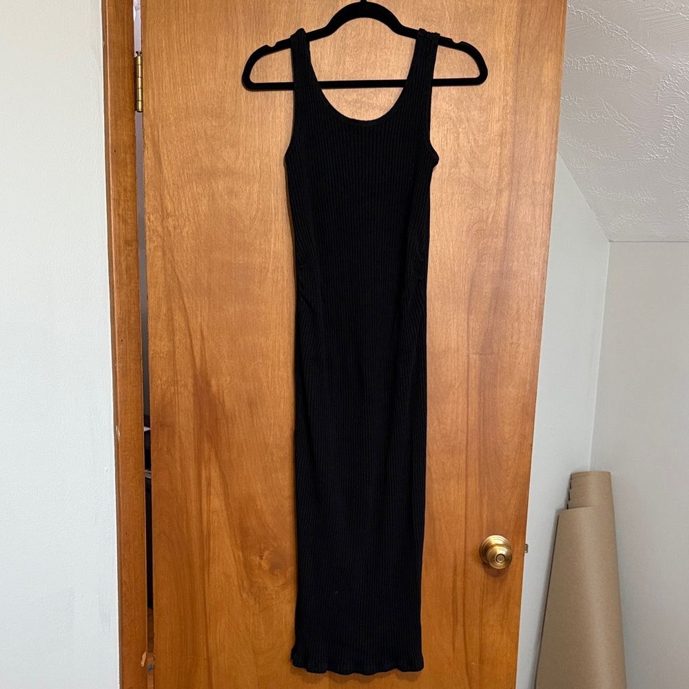 GAP Maternity Black Ribbed Maxi Dress